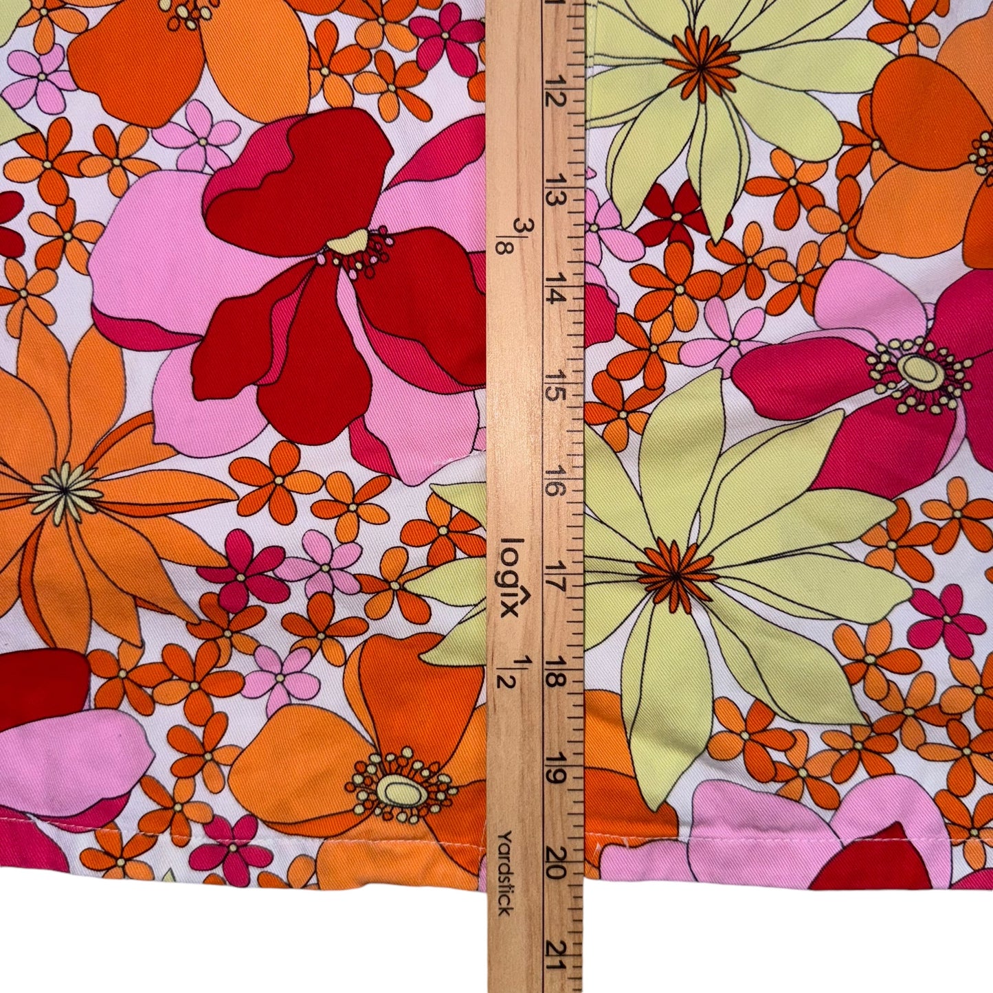 Multi Floral Denim Skirt