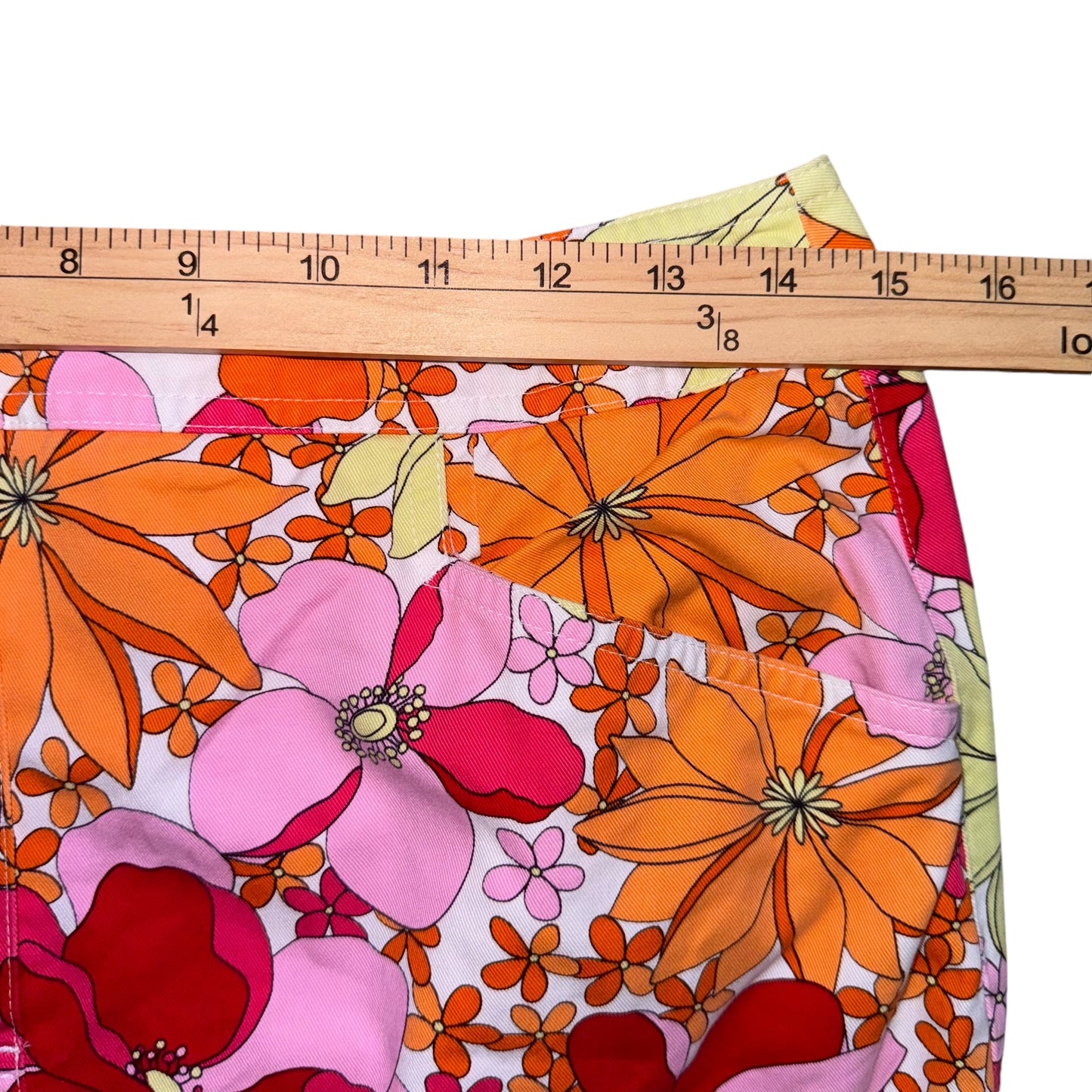 Multi Floral Denim Skirt