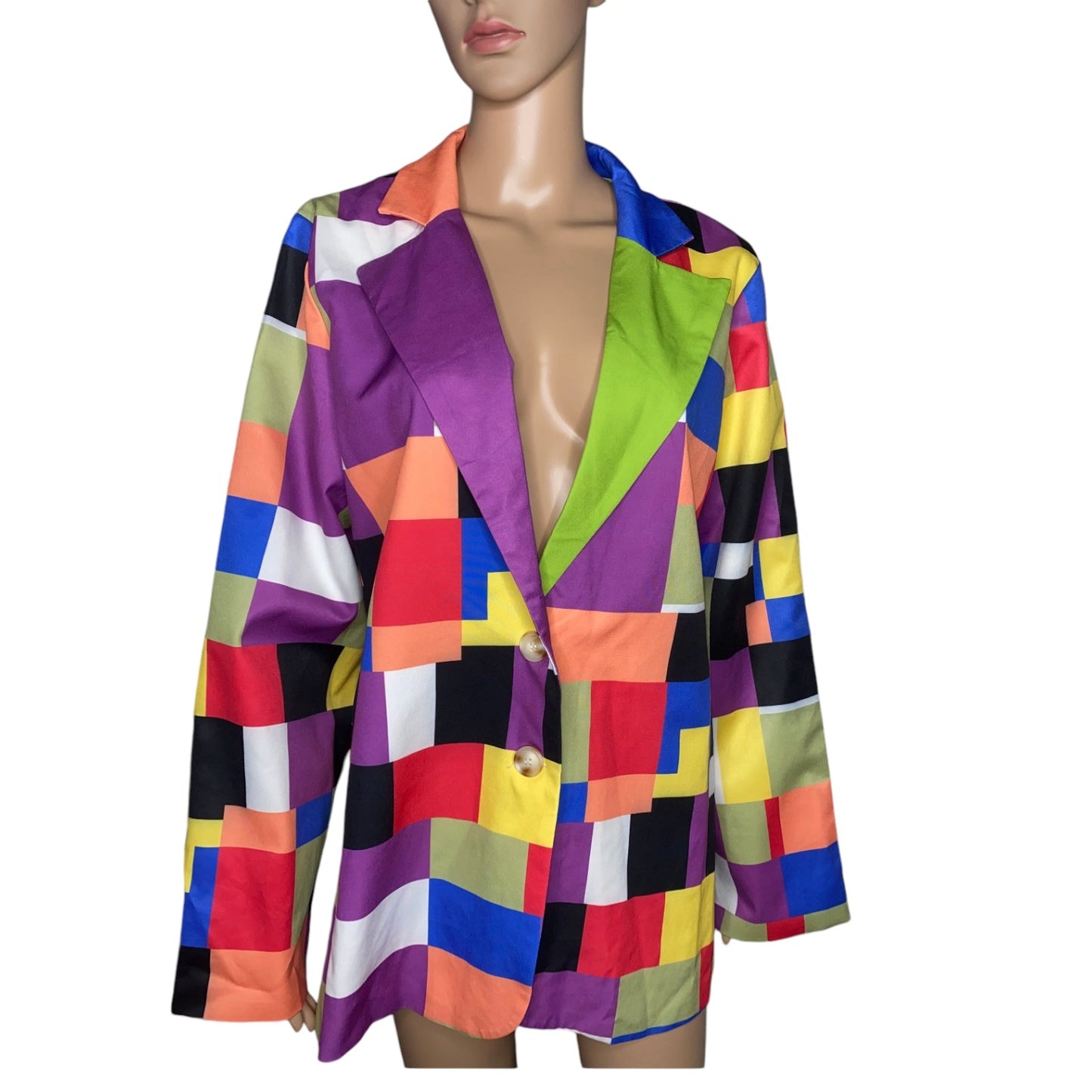 Multicolor Square Block Blazer