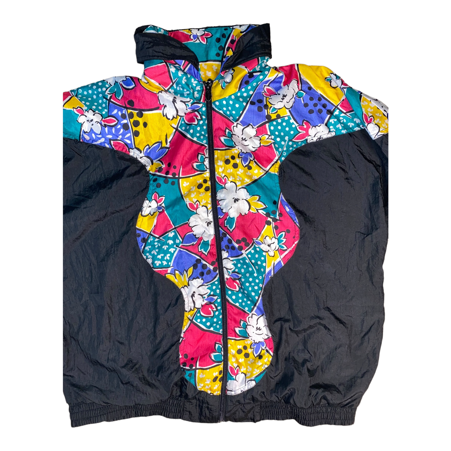 Vintage 80s Lavon Retro Floral Windbreaker Jacket