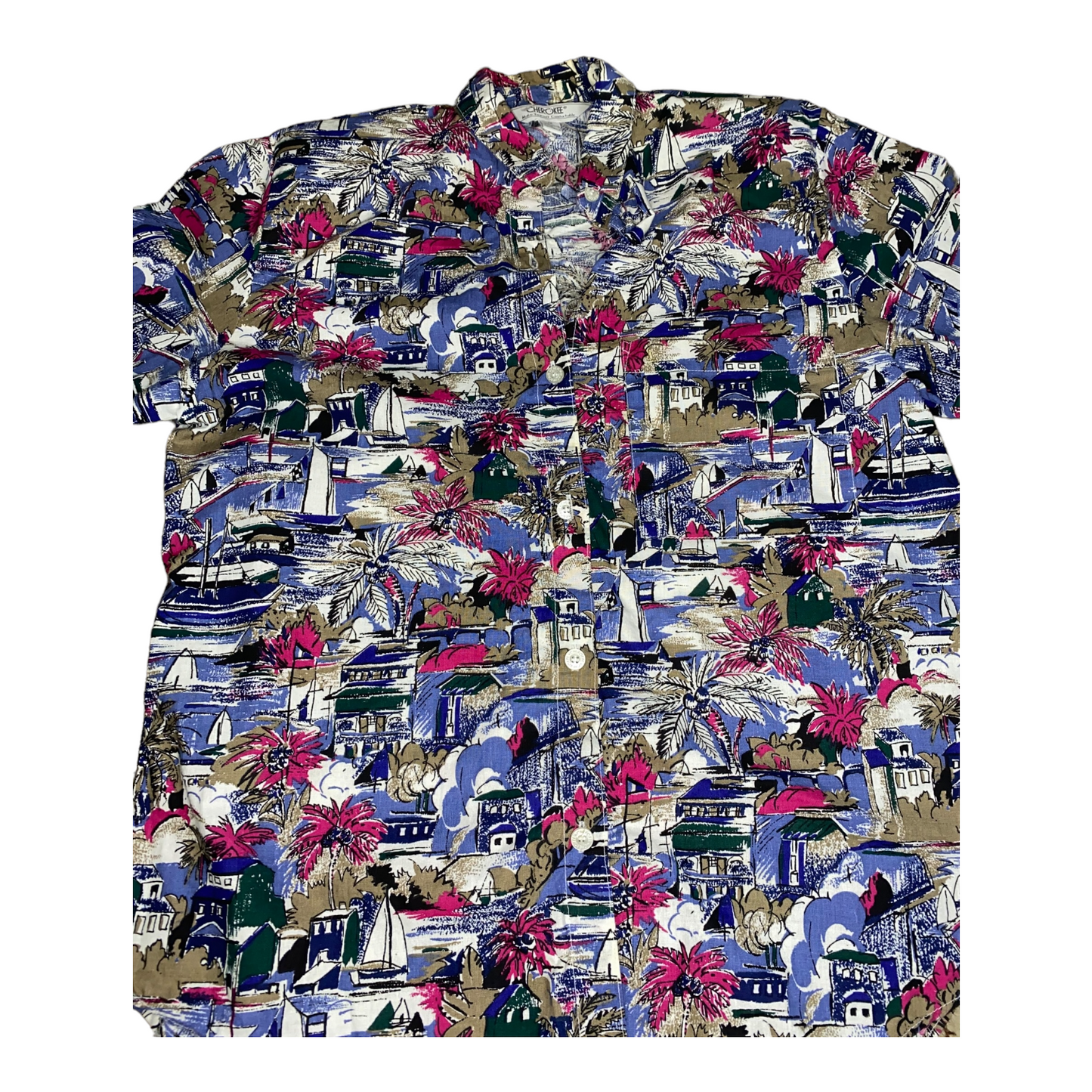 Cherokee Men's Blue and Pink Shirt