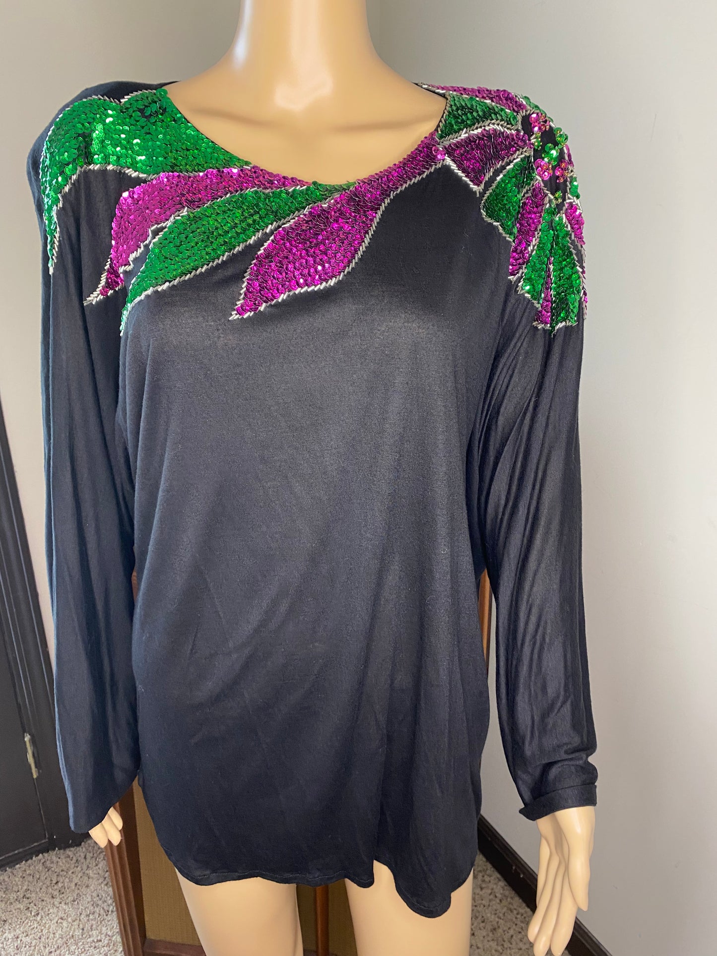 Black Sequins Top