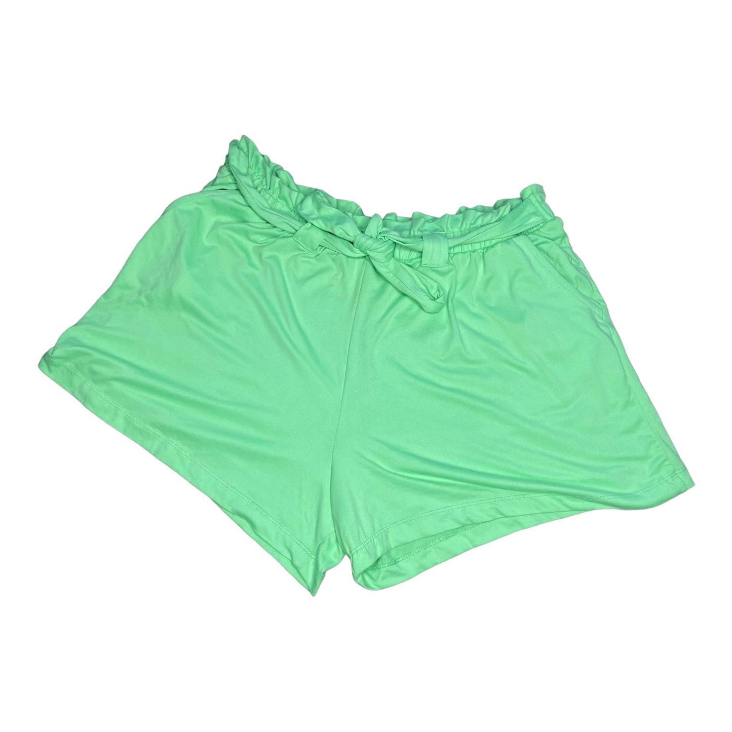 Soft Knit Paper Bag Waist Shorts - Mint Green