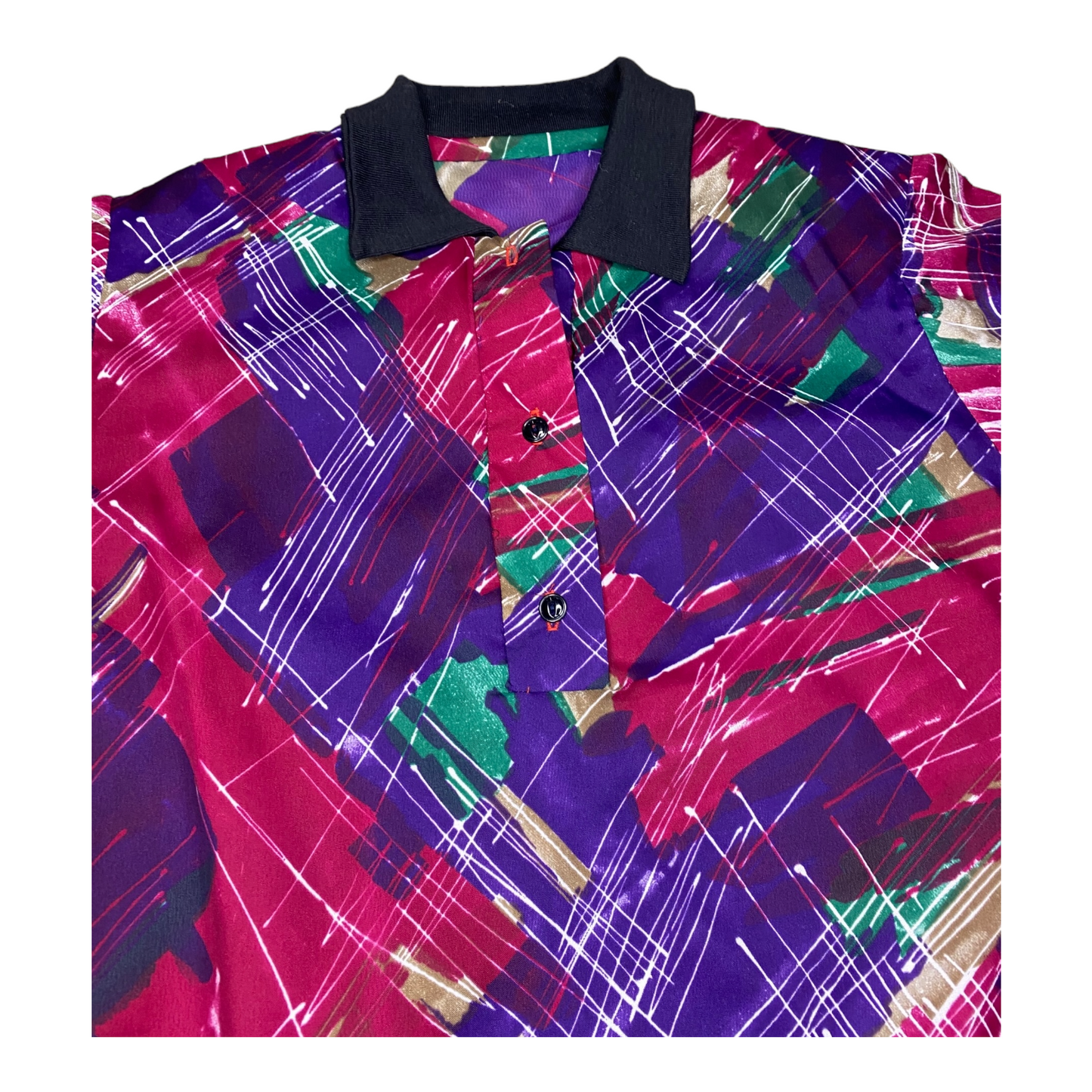 Uneven Pattern Geometric Splatter Top