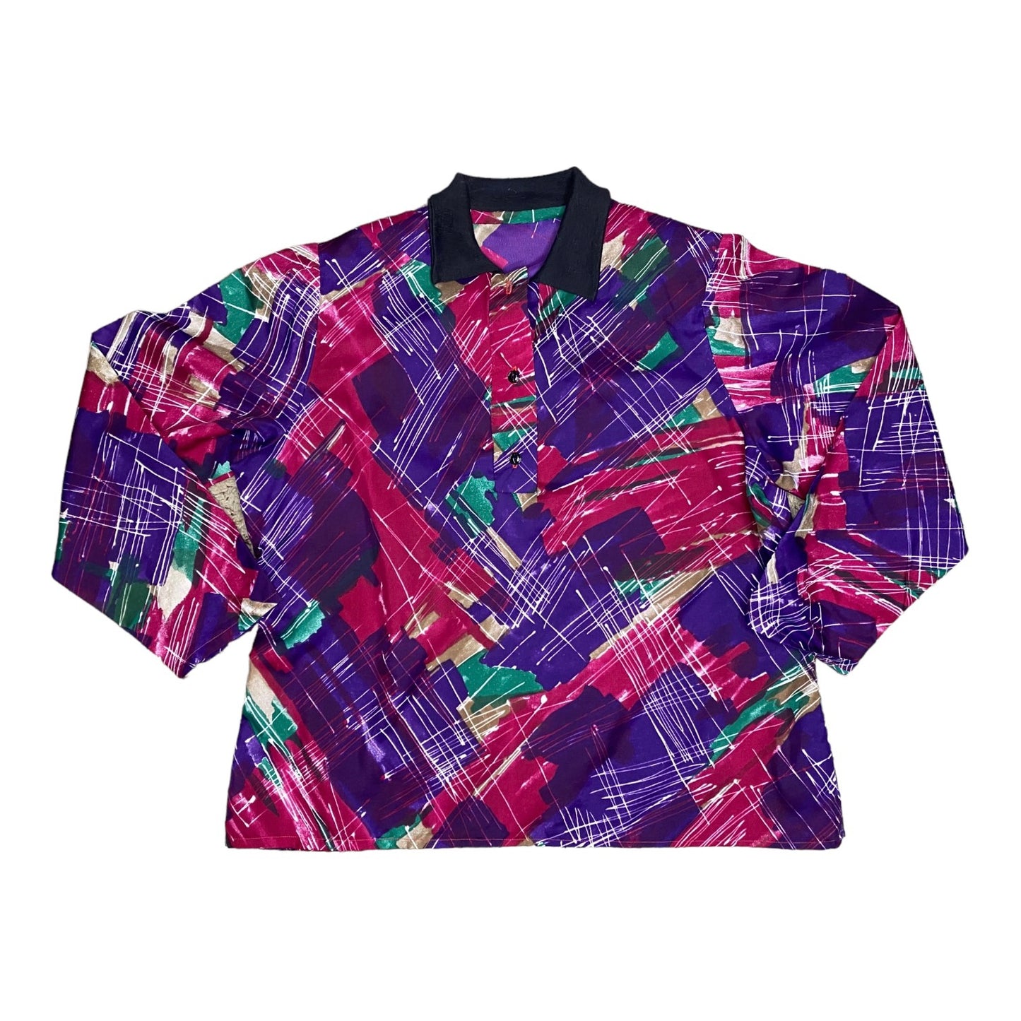 Uneven Pattern Geometric Splatter Top