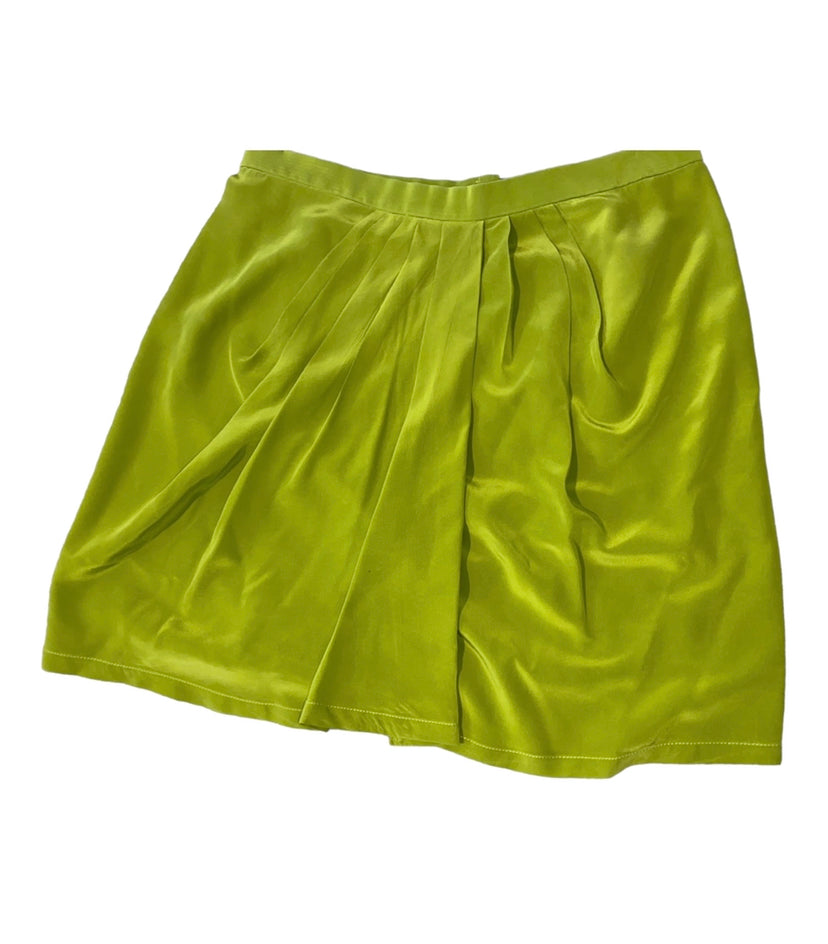 Olive Green Silk Wrap Skirt
