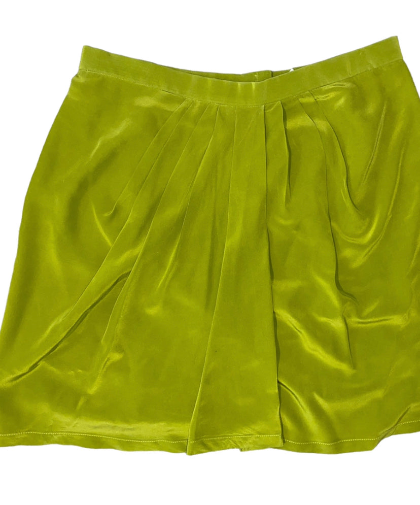 Olive Green Silk Wrap Skirt