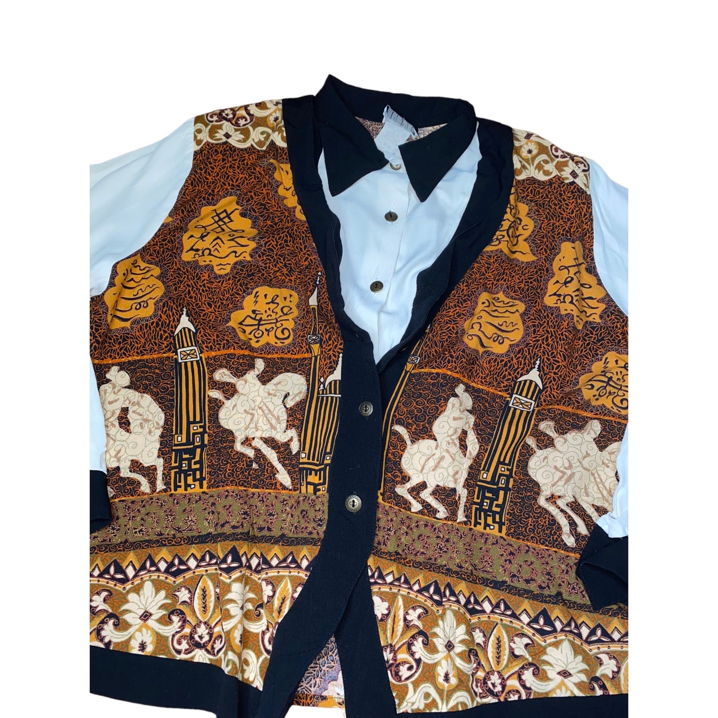 Vintage White Shirt w. Built in Vest