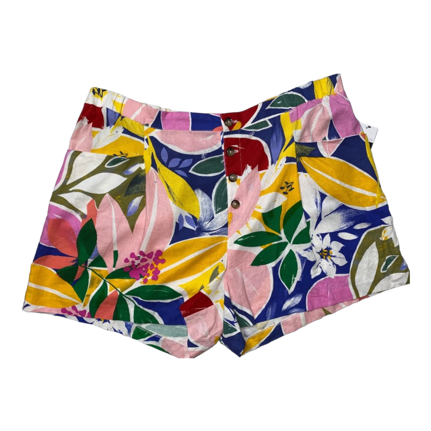 NWT Vibrant Floral Linen Shorts