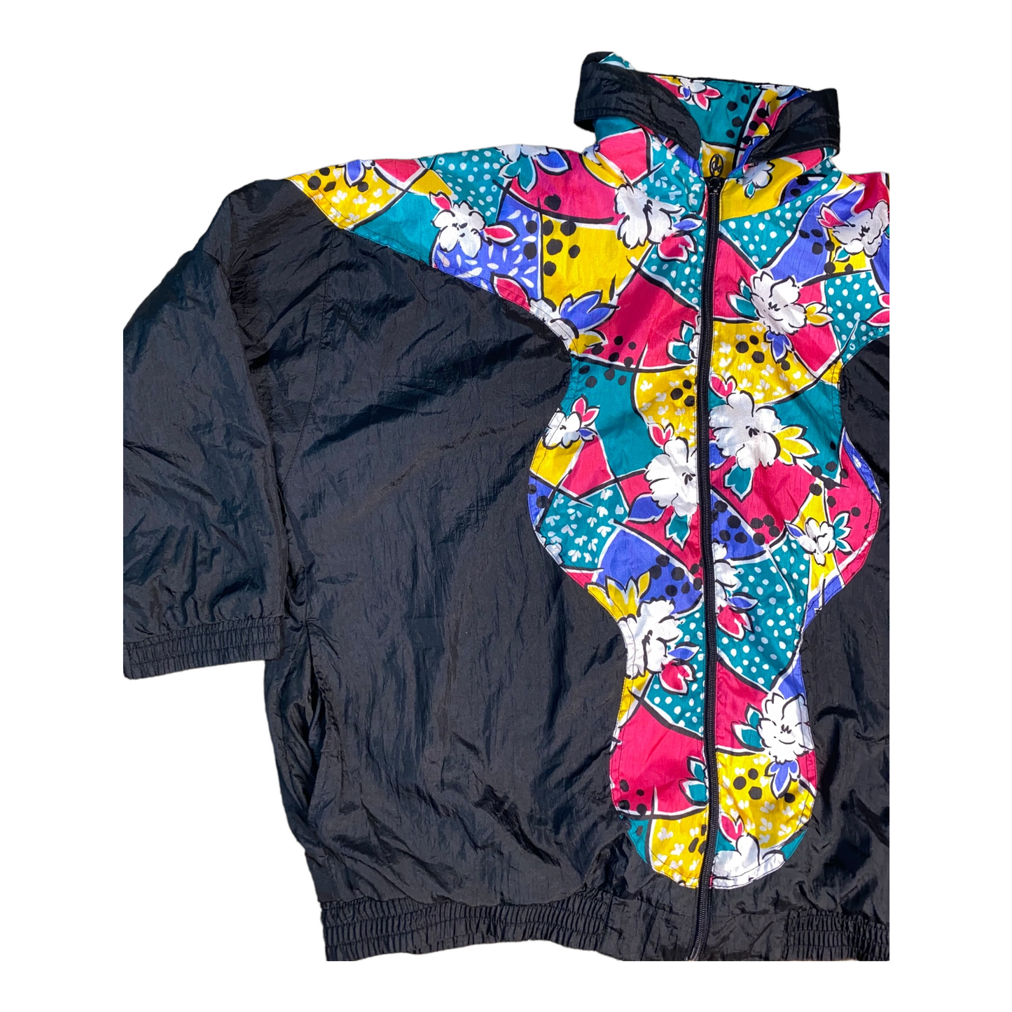 Vintage 80s Lavon Retro Floral Windbreaker Jacket