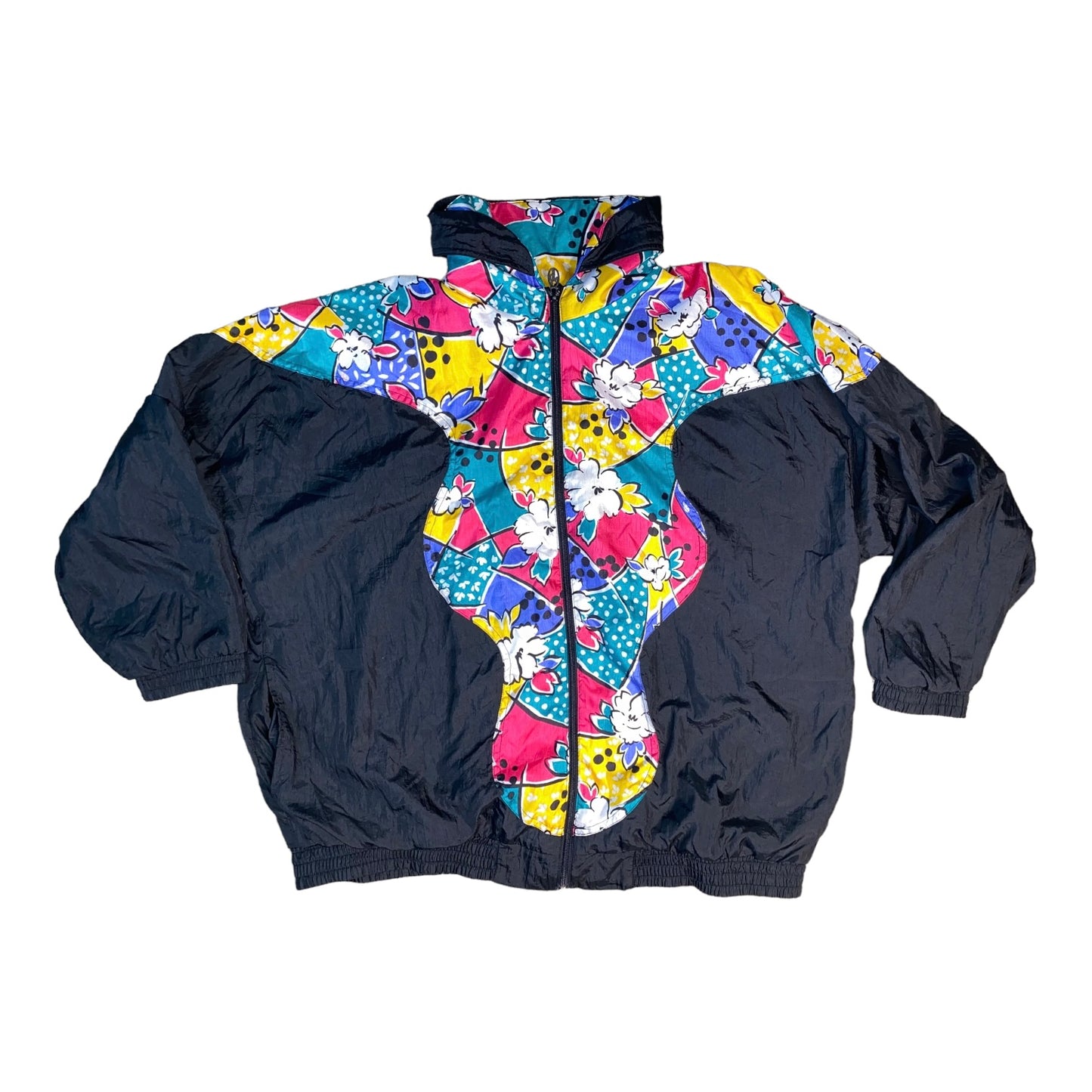 Vintage 80s Lavon Retro Floral Windbreaker Jacket
