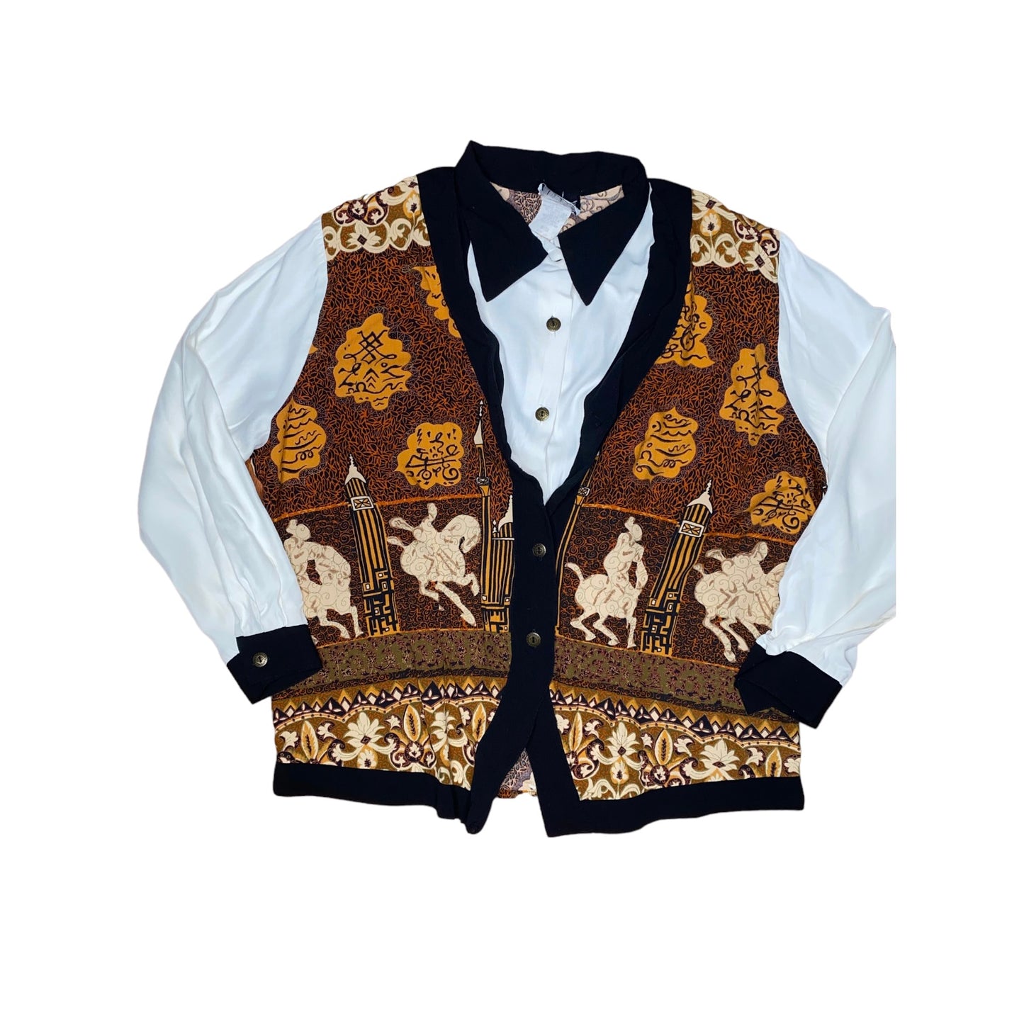 Vintage White Shirt w. Built in Vest