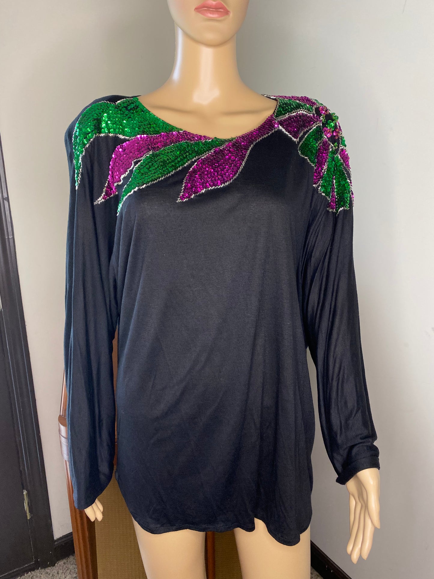 Black Sequins Top