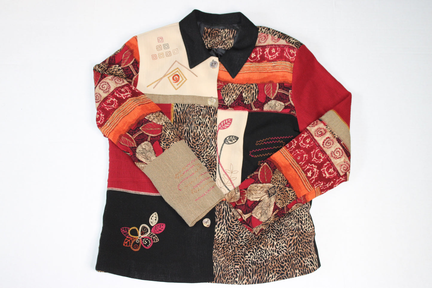 Colorblock Zebra Floral Print Top