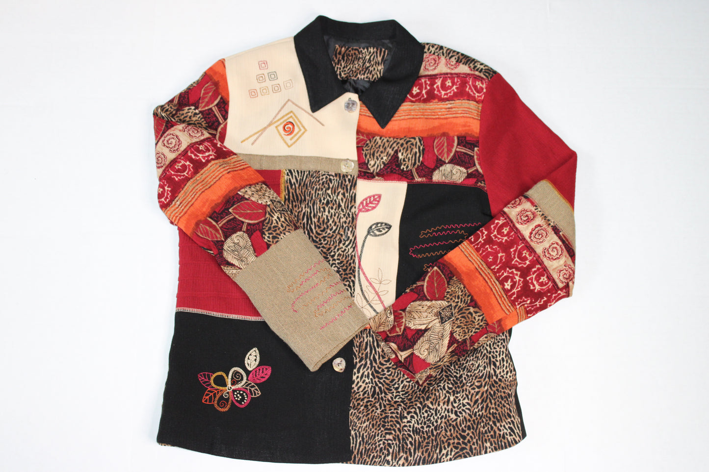 Colorblock Zebra Floral Print Top