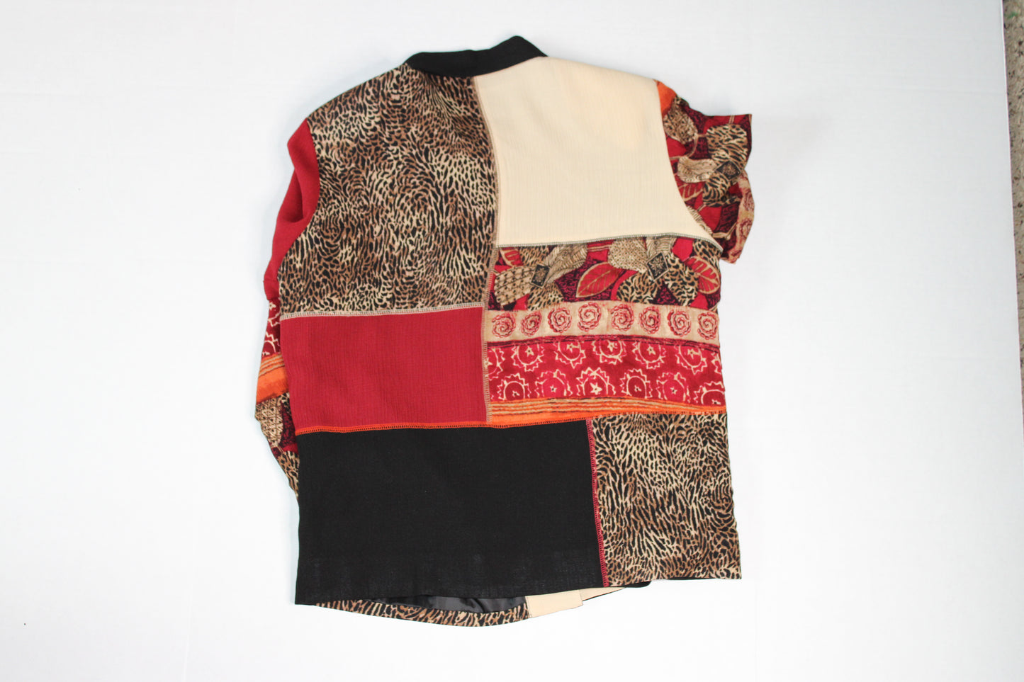 Colorblock Zebra Floral Print Top