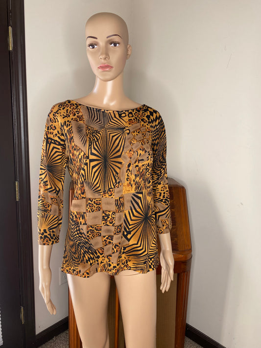 Leopard Geometric Print Top