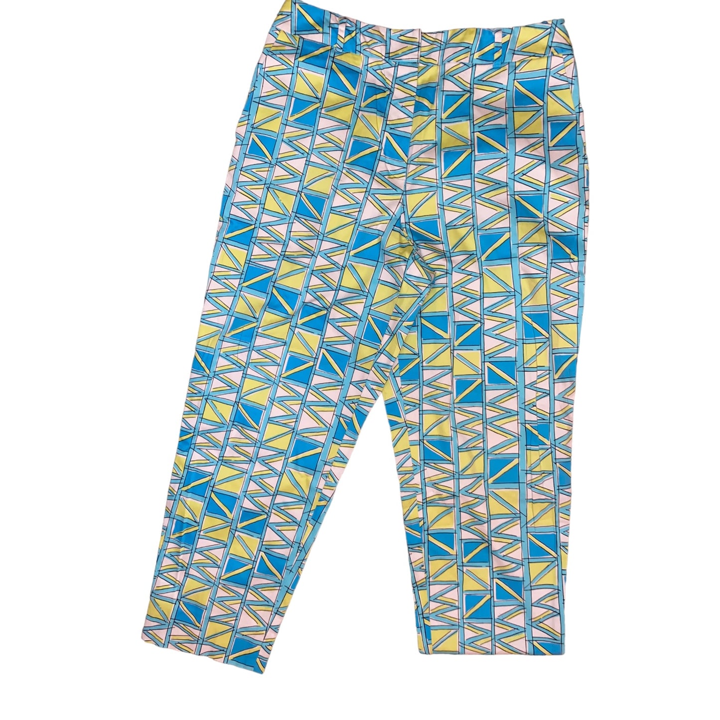 Talbots Blue and Lime Green Graphic Pants