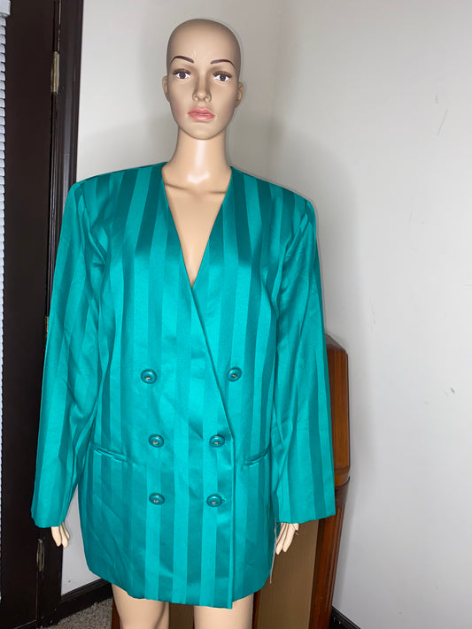 Teal Double Breast Blazer