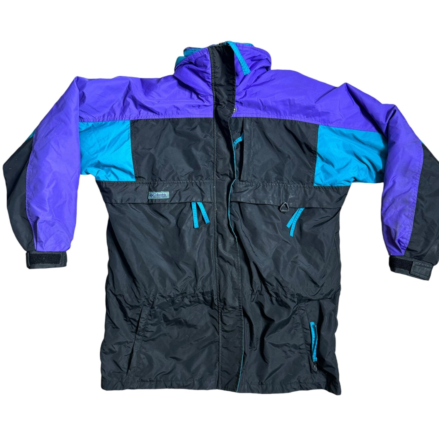 Vintage Columbia Gizmo Tech Series 3 in 1 Black Purple Turquoise  Ski Jacket