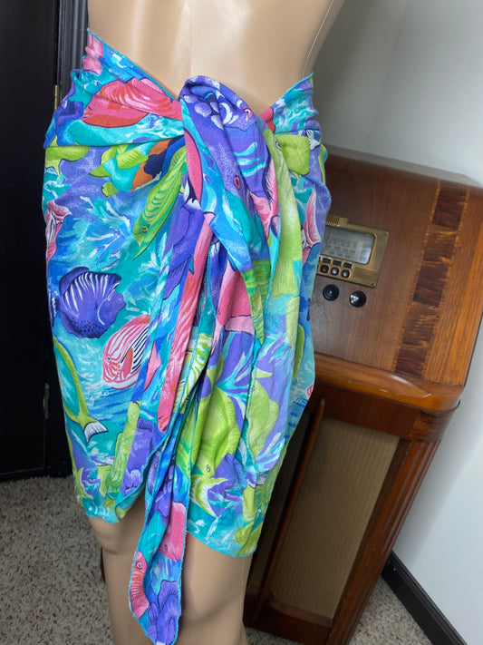 Aquatic Print Pareo Wrap