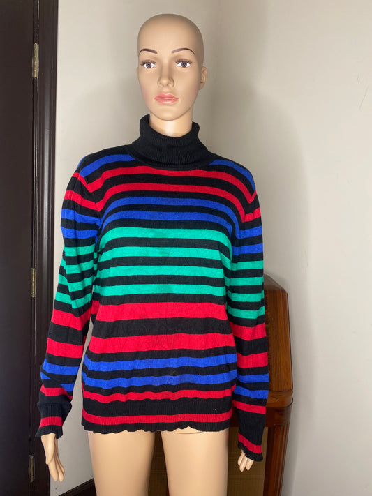 Striped Turtleneck Sweater