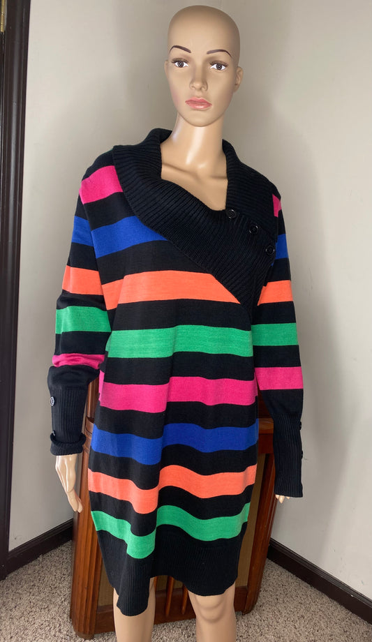 Retro Colorful Striped Sweater