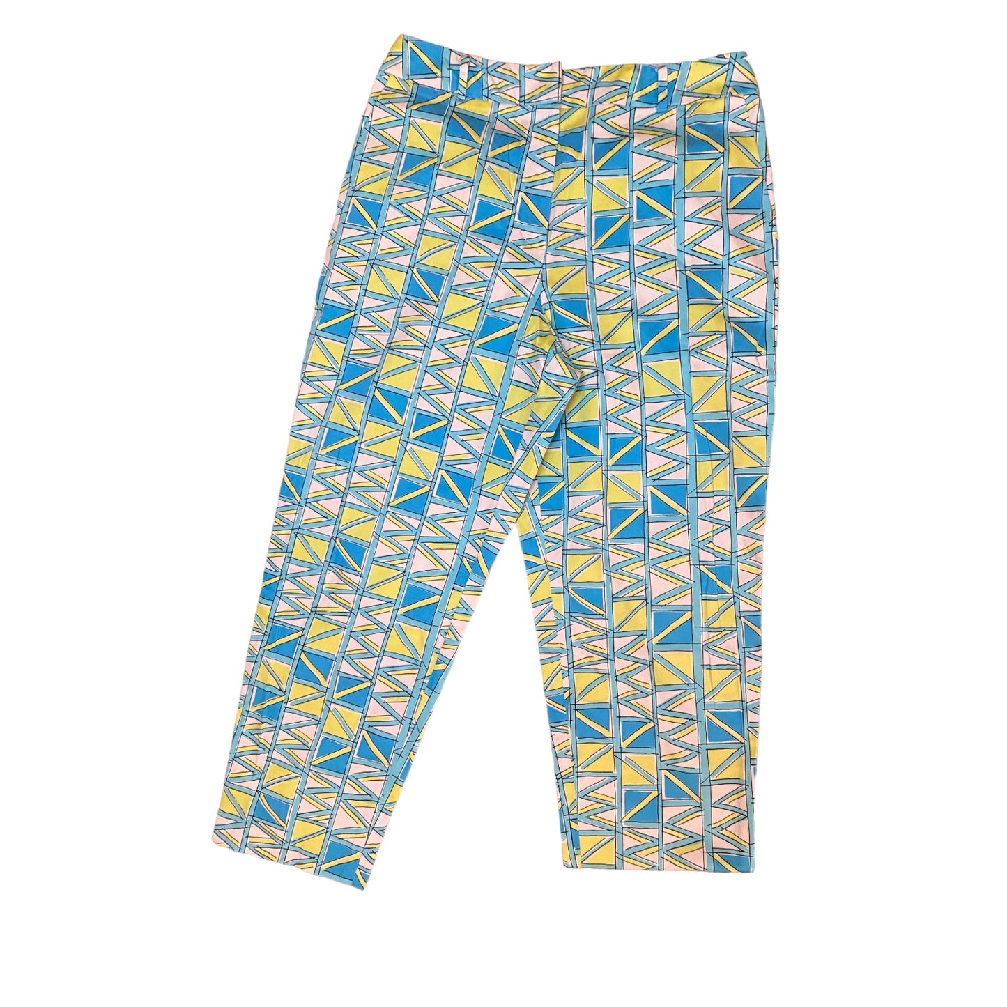 Talbots Blue and Lime Green Graphic Pants