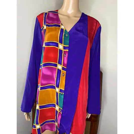 Vintage Colorblock Maggie Sweet Blouse