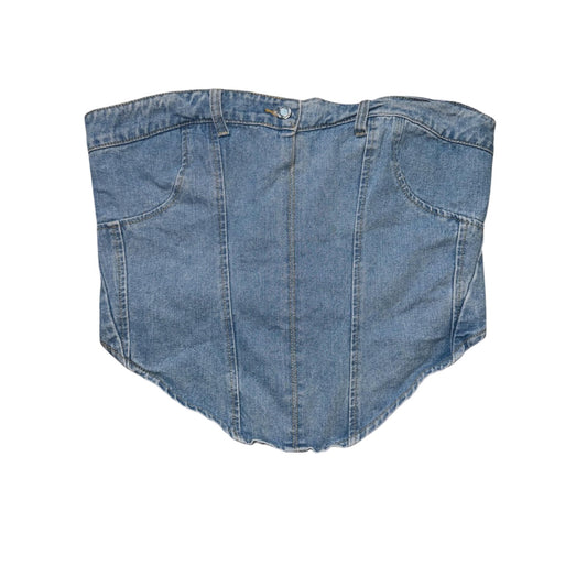 Blue Denim Corset Top