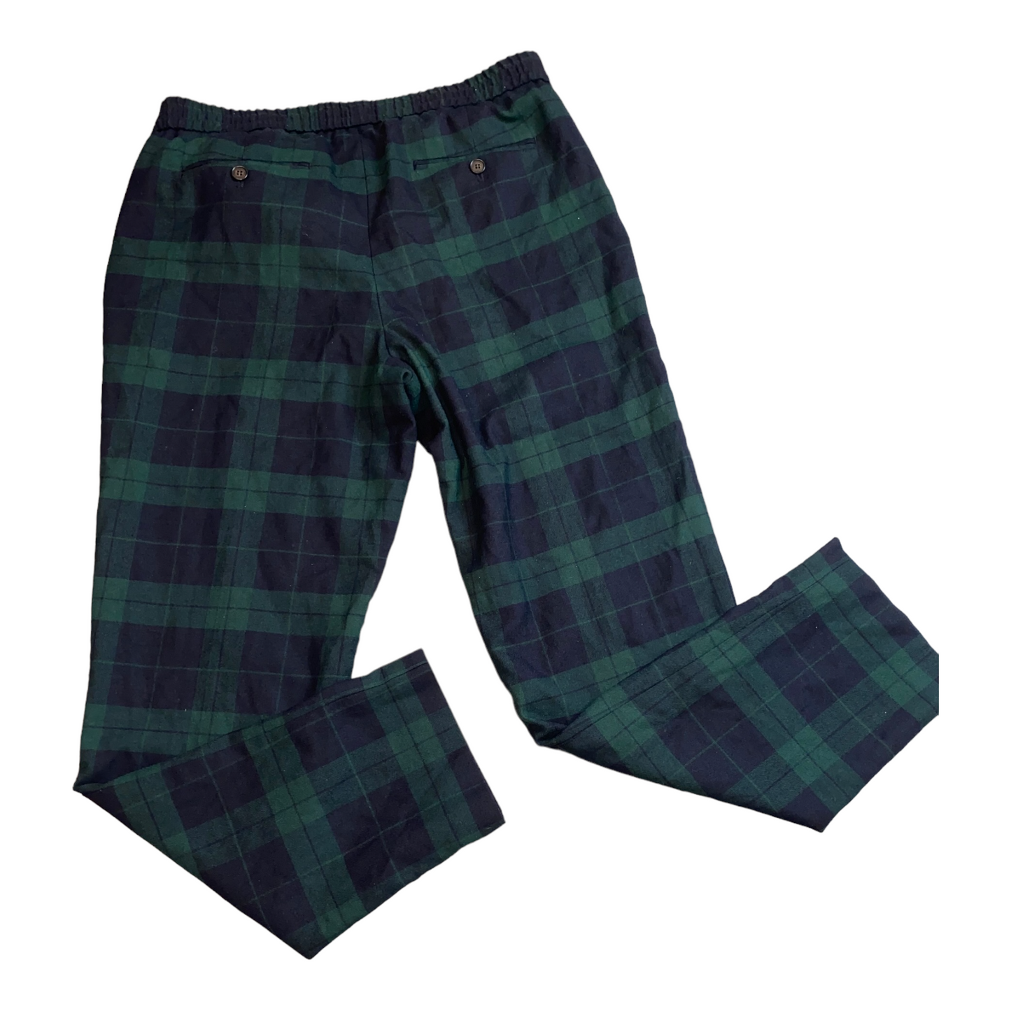 Navy Blue Plaid Pants