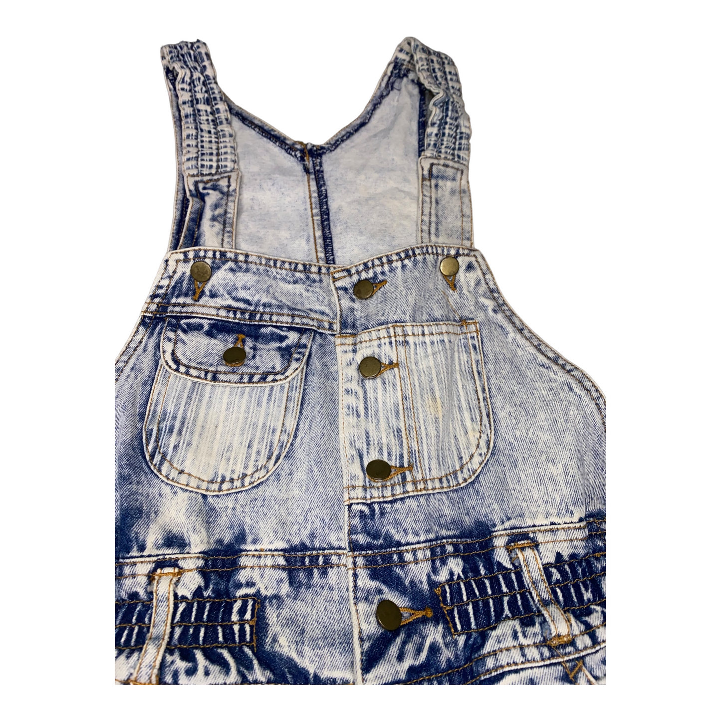 Vintage G.Pellini High Waisted Acid Wash Denim Short Overalls