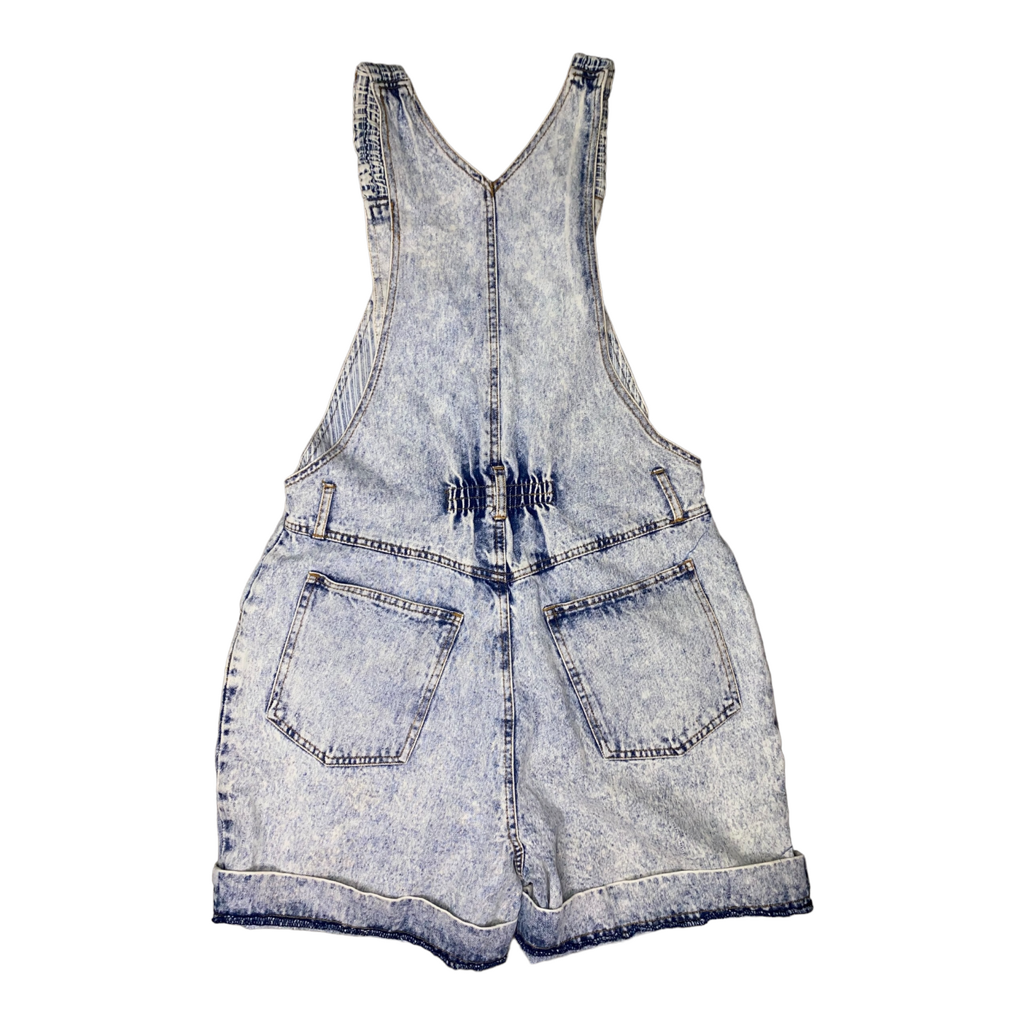 Vintage G.Pellini High Waisted Acid Wash Denim Short Overalls