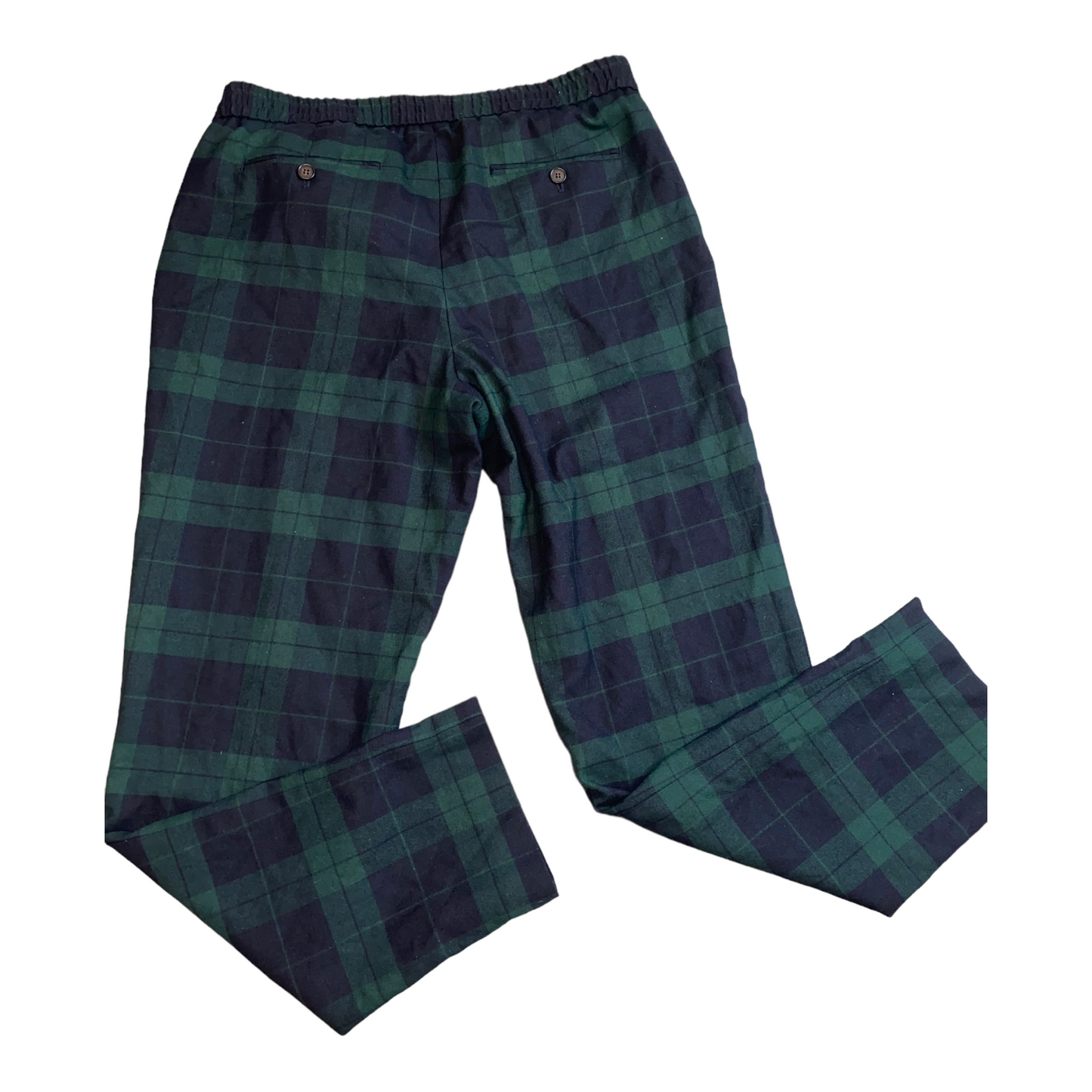 Navy Blue Plaid Pants