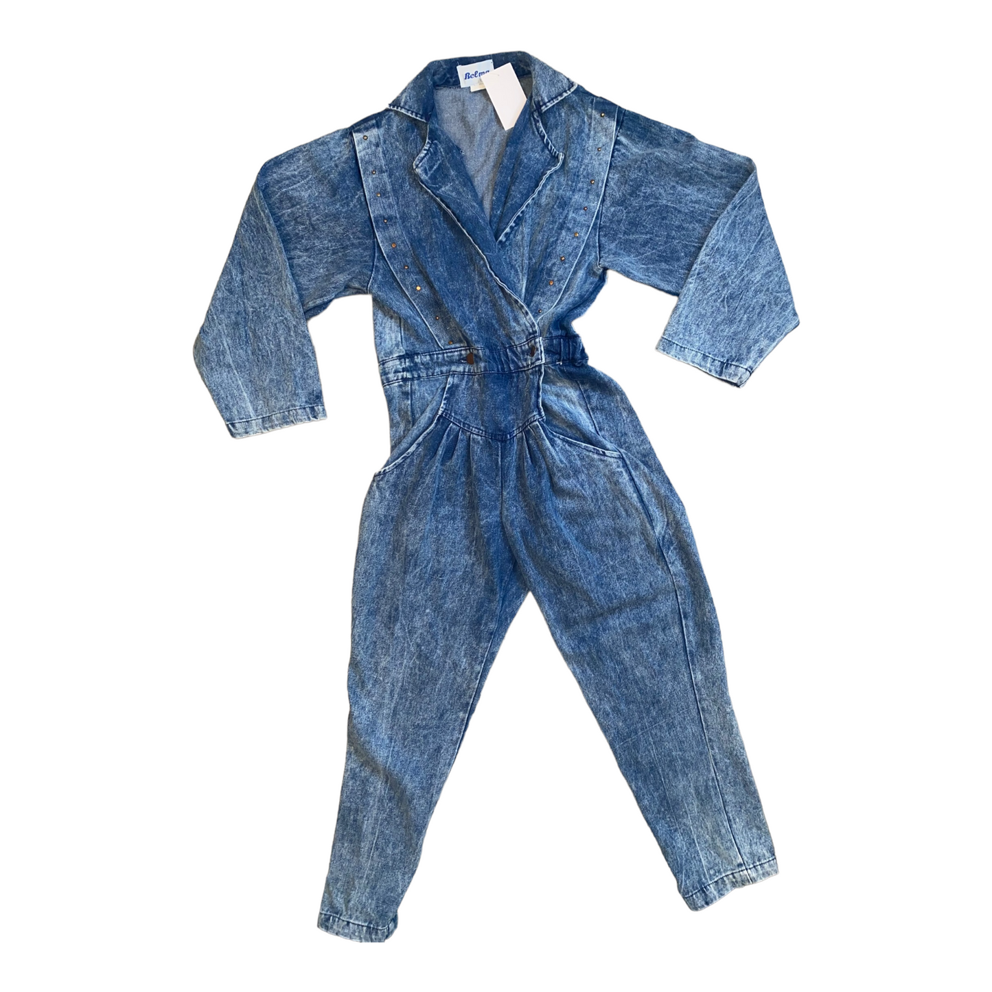 Acid Wash Lightweight Denim Blue Jean Vintage Jumpsuit