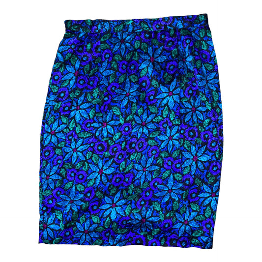 Silk Floral Knee Length Skirt