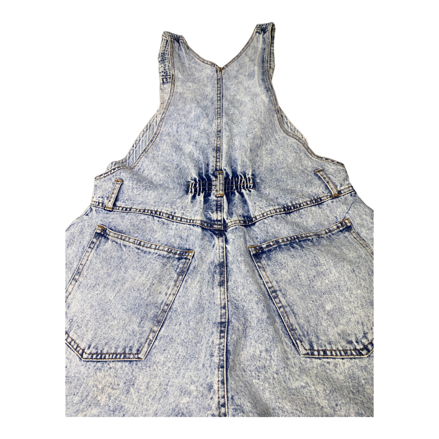 Vintage G.Pellini High Waisted Acid Wash Denim Short Overalls