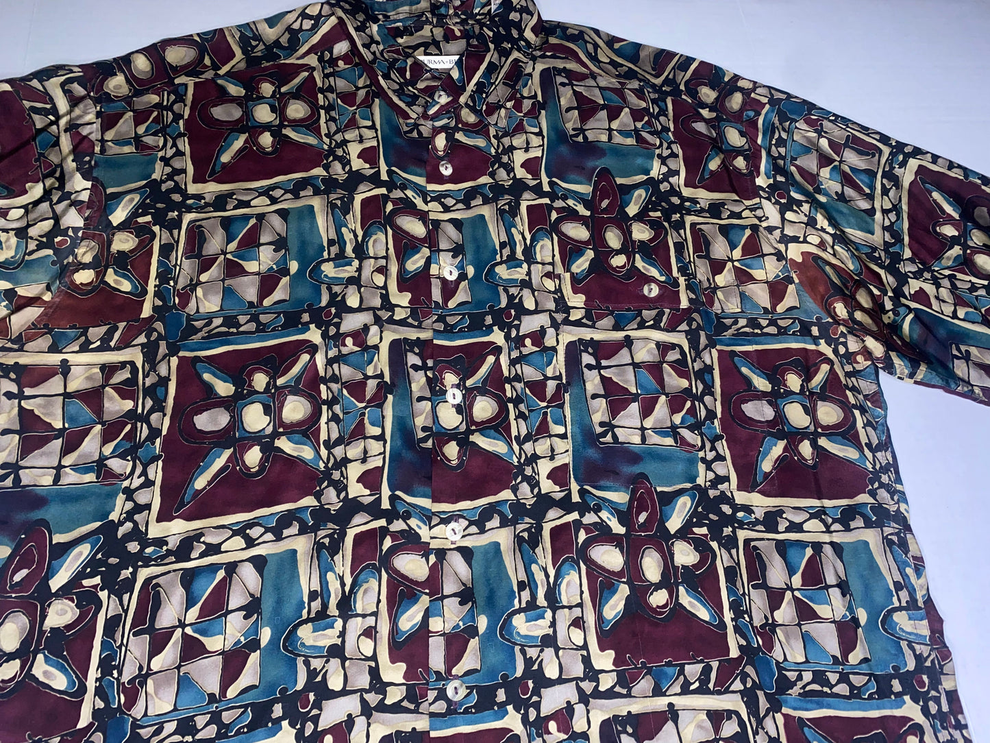 Vintage Burma Bibas Silk Shirt